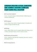 LIFESPAN UPDATED ACTUAL QUESTIONS&NewLine;AND CORRECT ANSWERS COMPLETE&NewLine;STUDY GUIDE FULL SOLUTION&NewLine;
