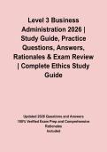 Level 3 Business Administration 2026 &vert; Study Guide&comma; Practice Questions&comma; Answers&comma; Rationales & Exam Review