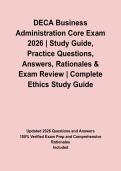 DECA Business Administration Core Exam 2026 &vert; Study Guide&comma; Practice Questions&comma; Answers&comma; Rationales & Exam Review