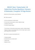 ISSC451 Quiz 1 Study Guide &vert; 40 Cybercrime Practice Questions &vert; Answers & Rationales &vert; Complete 10-Page Review