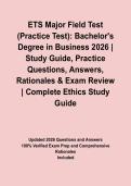 ETS Major Field Test &lpar;Practice Test&rpar;&colon; Bachelor's Degree in Business 2026 &vert; Study Guide&comma; Practice Questions&comma; Answers&comma; Rationales & Exam Review
