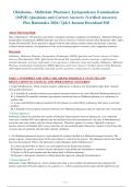 Oklahoma Multistate Pharmacy Jurisprudence Examination &lpar;MPJE&rpar; Questions and Correct Answe