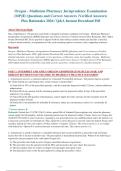Oregon Multistate Pharmacy Jurisprudence Examination &lpar;MPJE&rpar; Questions and Correct Answers