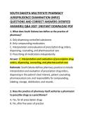 South Dakota Multistate Pharmacy Jurisprudence Examination &lpar;MPJE&rpar; Questions and Correct Answers