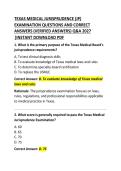 Texas Medical Jurisprudence &lpar;JP&rpar; Examination Questions and Correct Answers