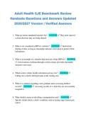 Adult Health CJE Benchmark Review &NewLine;Handouts Questions and Answers Updated &NewLine;2026&sol;2027 Version &vert; Verified Answers 