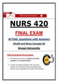 Passed NURS 322 Exam 1 Concepts of Mental Health Nursing&comma; Verified Answers &vert; Drexel University &vert; 100&percnt; Guarantee Pass