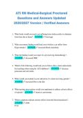 ATI RN Medical-Surgical Proctored &NewLine;Questions and Answers Updated &NewLine;2026&sol;2027 Version &vert; Verified Answers 