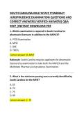South Carolina Multistate Pharmacy Jurisprudence Examination &lpar;MPJE&rpar; Questions and Correct Answers