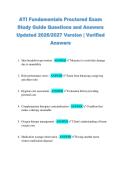 ATI Fundamentals Proctored Exam &NewLine;Study Guide Questions and Answers &NewLine;Updated 2026&sol;2027 Version &vert; Verified &NewLine;Answers 