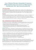 Texas Multistate Pharmacy Jurisprudence Examination &lpar;MPJE&rpar; Questions and Correct Answers