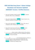NUR 242 Med Surg Exam 1 Galen College &NewLine;Questions and Answers Updated &NewLine;2026&sol;2027 Version &vert; Verified Answers 