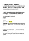 Tennessee Multistate Pharmacy Jurisprudence Examination &lpar;MPJE&rpar; Questions and Correct Answers