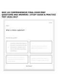 NUR 144 COMPREHENSIVE FINAL EXAM PREP QUESTIONS AND ANSWERS &vert; STUDY GUIDE & PRACTICE TEST 2026&sol;2027