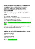 Texas Nursing Jurisprudence Examination &lpar;NJE&rpar; Questions and Correct Answers