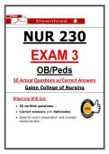 NUR 230 Exam 3 &ndash; Galen OB&sol;Peds &lpar;Latest 2026 &sol; 2027&rpar; Actual Questions & Correct Answers with Rationales &lpar;Updated PDF&rpar;