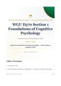 WGU D570 Section 1 Foundations of Cognitive Psychology Western Governors University Question Bank 2026&sol;2027 with Verified Answers & Detailed Rationales