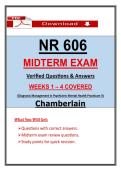 NR 606 Midterm Chamberlain Psychiatric Mental Health PMHNP &ndash; Actual Questions & Answers &lpar;Latest PDF&rpar;