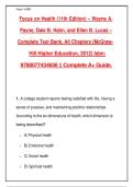 Focus on Health &lpar;11th Edition&rpar; &ndash; Wayne A&period;&NewLine;Payne&comma; Dale B&period; Hahn&comma; and Ellen B&period; Lucas &ndash;&NewLine;Complete Test Bank&comma; All Chapters &lpar;McGrawHill Higher Education&comma; 2012&rpar; Isbn&colon;&NewLine;9780077434656 &vert;&vert; Complete A&plus; Guide&period;