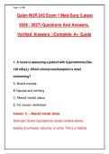 Galen NUR 242 Exam 1 Med-Surg &lpar;Latest&NewLine;2026 &sol; 2027&rpar; Questions And Answers&comma;&NewLine;Verified Answers &vert;&vert;Complete A&plus; Guide