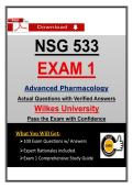 Wilkes NSG 533 Exam 1 Advanced Pharmacology &lpar;2026&rpar; Actual Questions&comma; Verified Answers with Study Guide &vert; Guarantee Pass