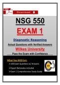 Wilkes NSG 550 Exam 1 Diagnostic Reasoning &lpar;2026&rpar; Actual Questions&comma; Verified Answers with Study Guide &vert; Guarantee Pass