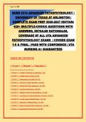 NURS 5315 Advanced Pathophysiology Exam Prep 2026-2027 &vert; UTA &vert; 420&plus; Practice Questions with Answers & Rationales &vert; Complete Study Guide &vert; A&plus; Guaranteed