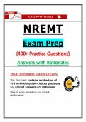 NREMT Exam Prep &lpar;2026&sol;2027&rpar; &ndash; 475 Practice Questions&comma; Verified Answers & Rationales for EMT Certification &lpar;Updated PDF&rpar;