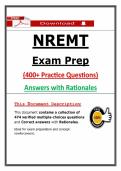 NREMT Exam Prep &lpar;2026&sol;2027&rpar; &ndash; 474 Practice Questions&comma; Verified Answers & Rationales for EMT Certification &lpar;Updated PDF&rpar;