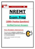 NREMT Exam Prep &lpar;2026&sol;2027&rpar; &ndash; 1120 Practice Questions&comma; Verified Answers & Rationales for EMT Certification &lpar;Updated PDF&rpar;