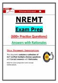 NREMT Exam Prep &lpar;2026&sol;2027&rpar; &ndash; 617 Practice Questions&comma; Verified Answers & Rationales for EMT Certification &lpar;Updated PDF&rpar;
