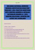RNC-MNN&semi; Maternal Newborn Nursing Exam Prep 2026-2027 &vert; 260&plus; Practice Questions with Answers & Rationales &vert; Aligned with Latest NCC&sol;OB Guidelines &vert; A&plus; Guaranteed