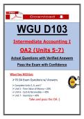 WGU D103 OA2 &ndash; Intermediate Accounting &ndash; Actual Questions & Answers &lpar;Latest PDF&rpar;