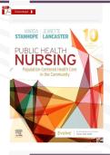 Test Bank &ndash; Public Health Nursing 10th Ed&period; &lpar;Stanhope&comma; 2024&rpar; &vert; Verified PDF &vert; 46 Chapters Complete &plus; Rationales
