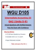 D105 OA2 WGU Intermediate Accounting III &ndash; Actual Questions & Answers &lpar;Latest PDF&rpar;