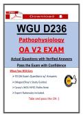 D236 OA V2 WGU Pathophysiology &ndash; Actual Questions & Answers &lpar;Latest PDF&rpar;