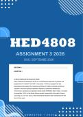 HED4808 Assignment 3 2026 - Distinction &vert; Due September 2026