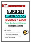NURS 251 Module 7 Exam &lpar;2026&sol;2027&rpar; Pharmacology &ndash; Portage Learning Verified Questions & Answers &lpar;Updated PDF&rpar;