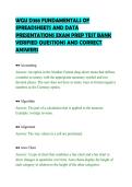 WGU D388 FUNDAMENTALS OF&NewLine;SPREADSHEETS AND DATA&NewLine;PRESENTATIONS EXAM PREP TEST BANK&NewLine;VERIFIED QUESTIONS AND CORRECT&NewLine;ANSWERS