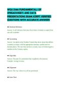 WGU D388 FUNDAMENTALS OF&NewLine;SPREADSHEETS AND DATA&NewLine;PRESENTATIONS EXAM SCRIPT VERIFIED&NewLine;QUESTIONS WITH ACCURATE ANSWERS