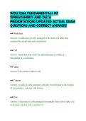 WGU D388 FUNDAMENTALS OF&NewLine;SPREADSHEETS AND DATA&NewLine;PRESENTATIONS UPDATED ACTUAL EXAM&NewLine;QUESTIONS AND CORRECT ANSWERS&NewLine;