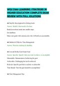 WGU D389 LEARNING STRATEGIES IN&NewLine;HIGHER EDUCATION COMPLETE EXAM&NewLine;REVIEW WITH FULL SOLUTIONS&NewLine;