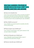 WGU D389 LEARNING STRATEGIES IN&NewLine;HIGHER EDUCATION EXAM SCRIPT WITH&NewLine;VERIFIED QUESTIONS AND ANSWERS