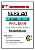 NURS 251 Final Exam &lpar;2026&sol;2027&rpar; Pharmacology &ndash; Portage Learning Verified Questions & Answers &lpar;Updated PDF&rpar;