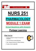 NURS 251 Module 1 Exam &lpar;2026&sol;2027&rpar; Pharmacology &ndash; Portage Learning Verified Questions & Answers &lpar;Updated PDF&rpar;