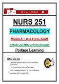 NURS 251 Modules 1&ndash;10 & Final Exam &lpar;2026&sol;2027&rpar; Pharmacology &ndash; Portage Learning Verified Questions & Answers &lpar;Updated PDF&rpar;