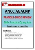 ANCC AGACNP Frances Guide Review &ndash; 500&plus; Practice Questions & Answers for Board Exam Prep