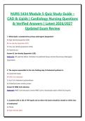 NURS 5434 Module 5 Quiz Study Guide &ndash; CAD & Lipids &vert; Cardiology Nursing Questions & Verified Answers &vert; Latest 2026&sol;2027 Updated Exam Review