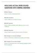 WGU D402 ACTUAL PAPER SOLVED&NewLine;QUESTIONS WITH VERIFIED ANSWERS