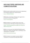 WGU D402 TESTED QUESTIONS AND&NewLine;COMPLETE SOLUTIONS
